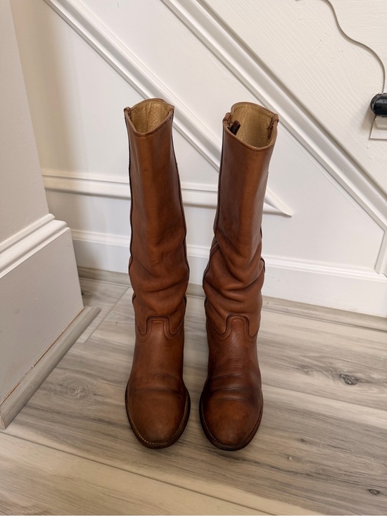 Frye Shoes - Vintage Frye 6628 Made USA Brown Leather Tall Riding Boots Women’s 7B